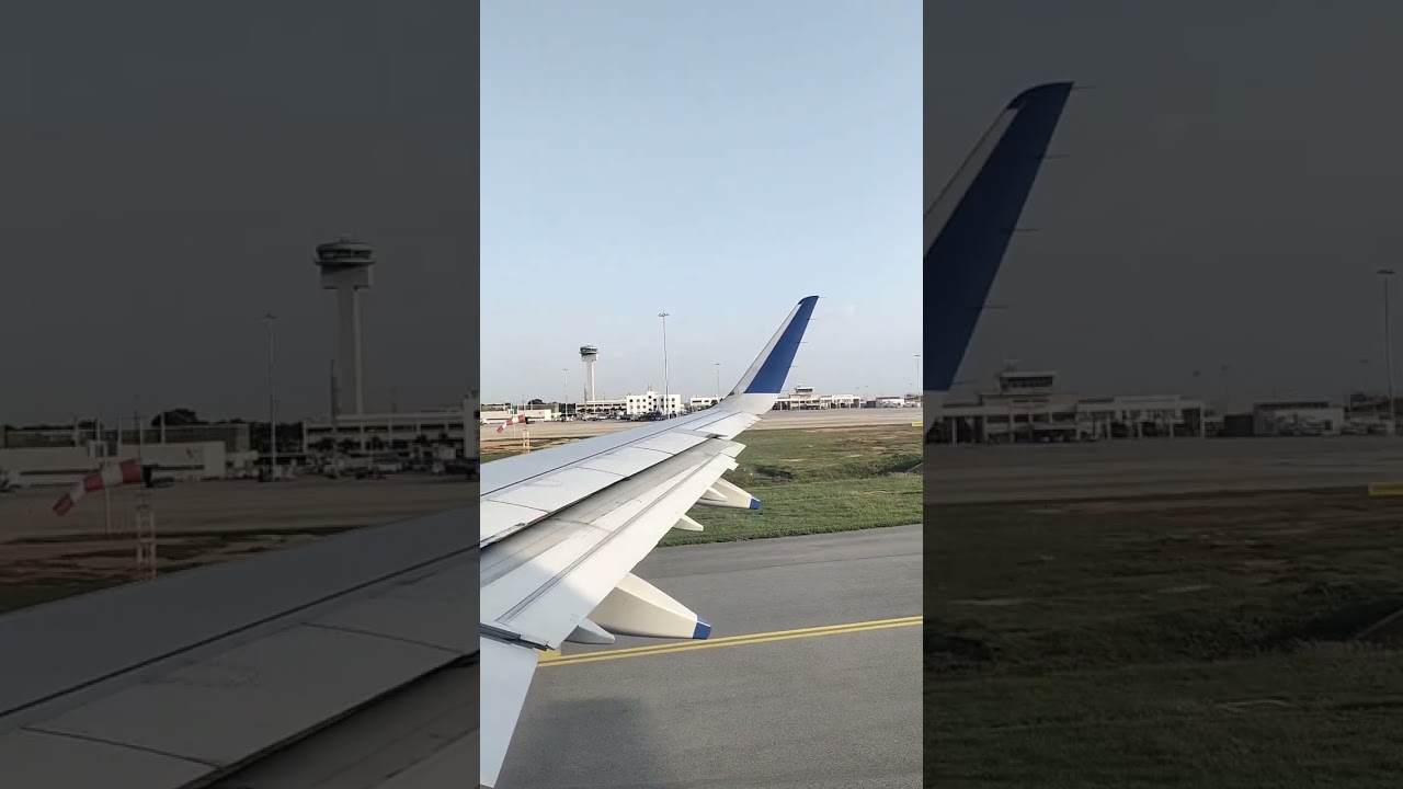 Airplane take off - inside view 