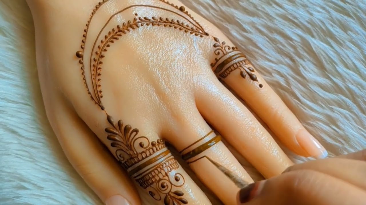 Simple Beautiful aesthetic mehndi design|mehendi Design|easy back hand mehndi designs|simple mehndi