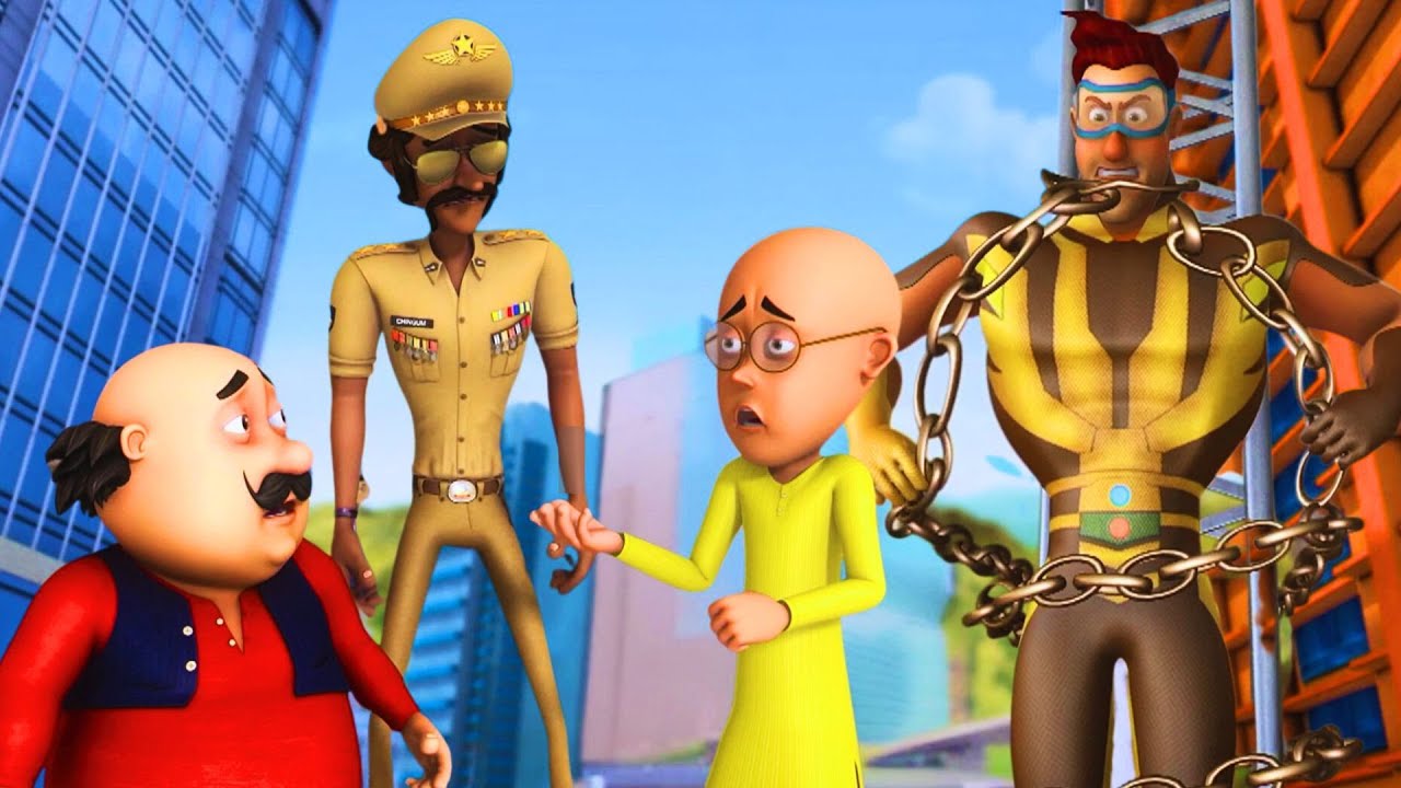 Motu Patlu becomes the savior of Furfuri Nagar. | Motu Patlu The Superheroes:Supervillains From Mars