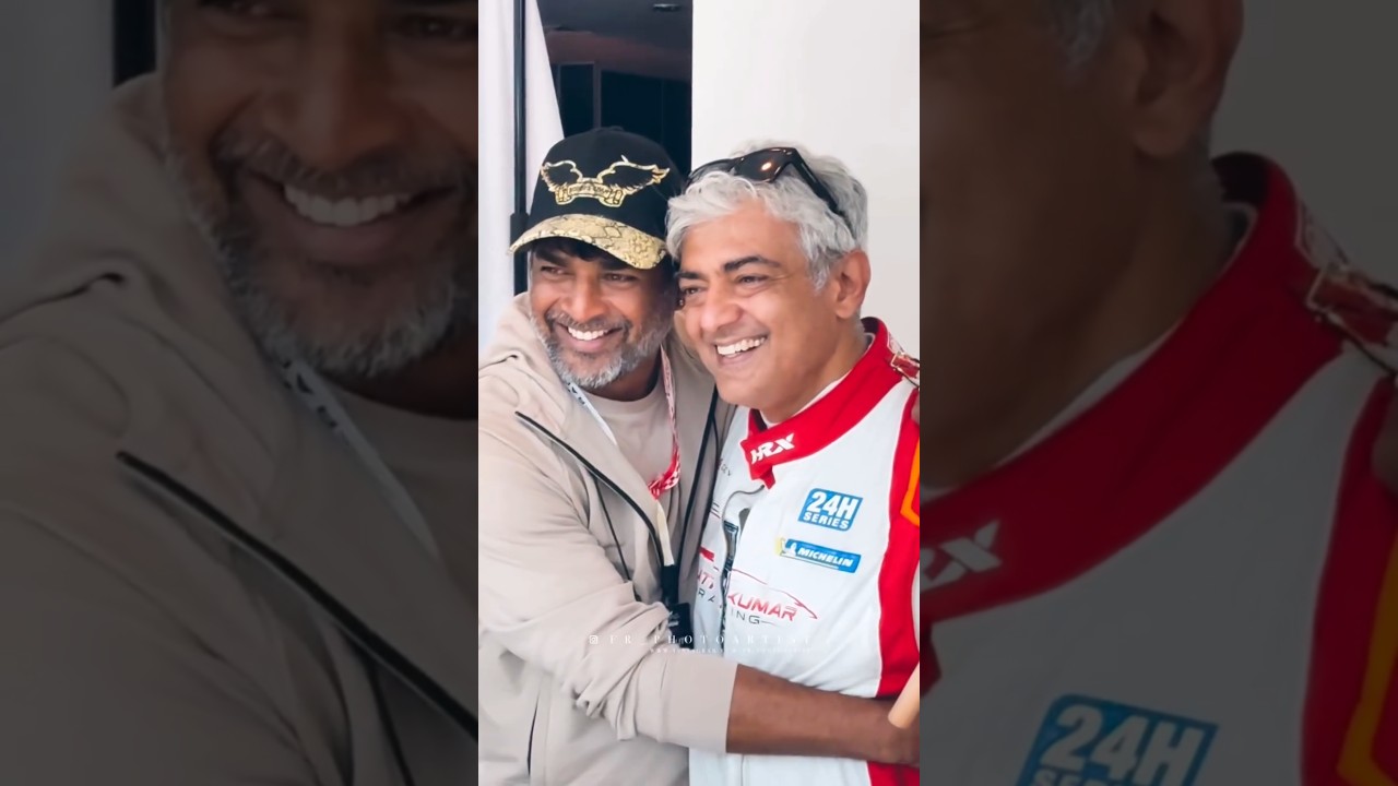Maddy ❤️ AK Friendship Moment at Ajith Kumar Racing winning celebration Natpu Whatsapp status video
