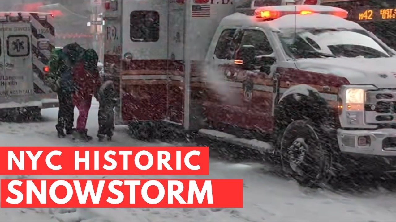 New York City Smacked By Monster Snowstorm. WALK IN SNOW