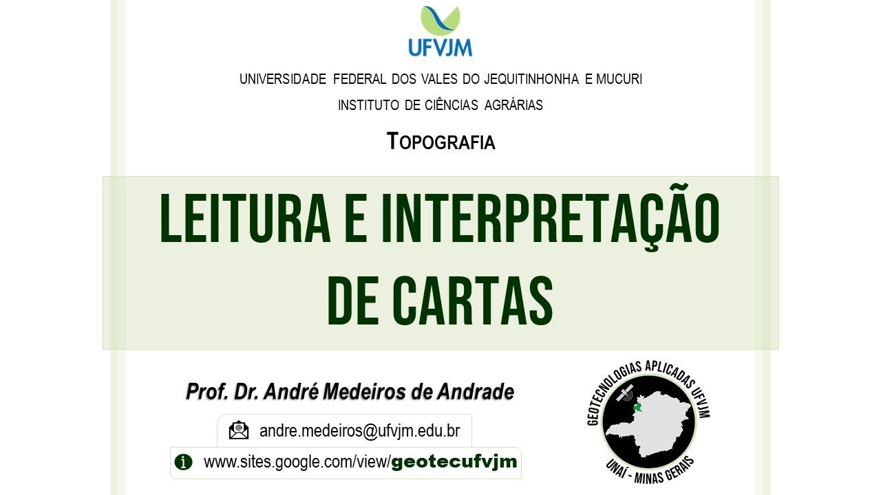 Leitura e interpretação de cartas - Topografia | GeoTec UFVJM