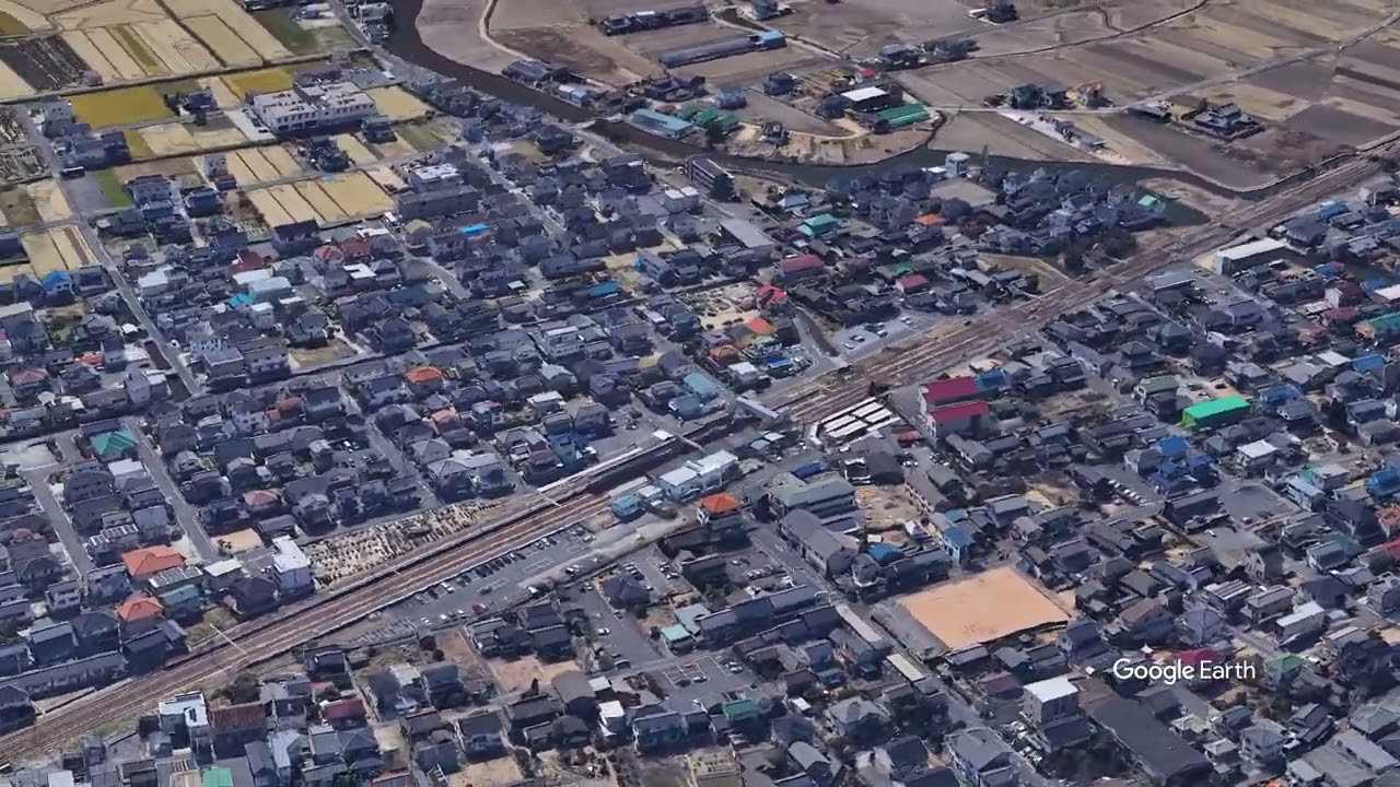 Google Earth 庭瀬駅(岡山県) 山陽本線