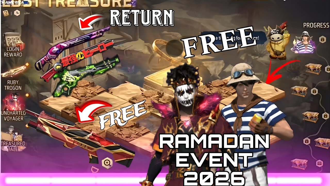 FF INDONASHEA SARVER RAMADAN EVENT 😱🇮🇩 & FF OLD M1887 SKIN RETURN AND FREE EVENT 😱
