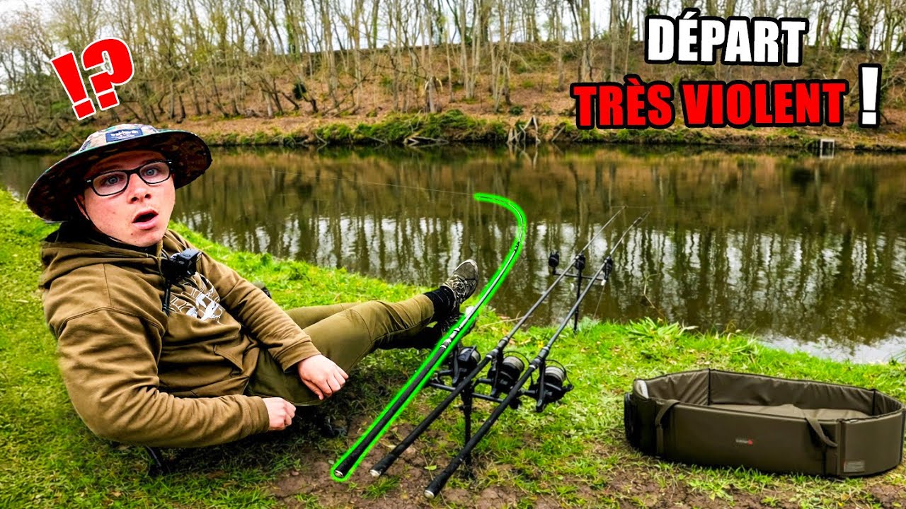 24H pour p&ecirc;cher une GROSSE carpe...d&eacute;part VIOLENT dans les OBSTACLES !!