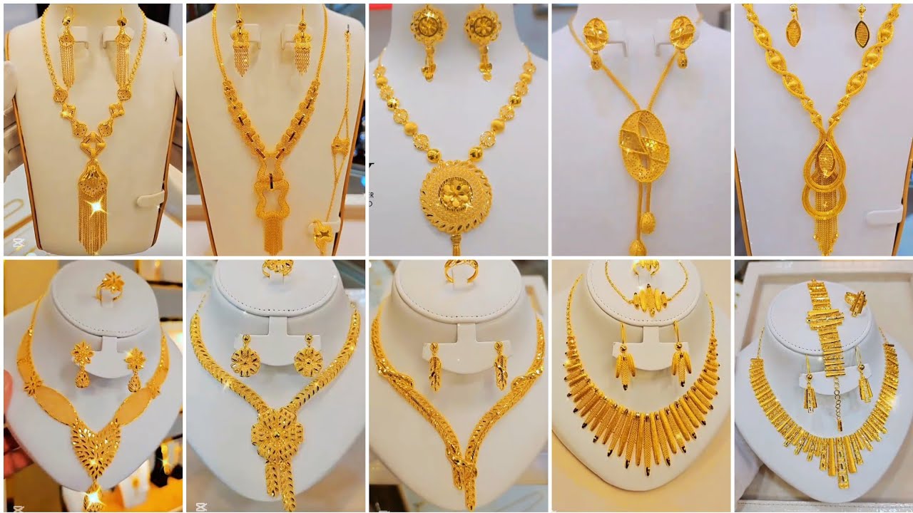 Lightweight gold bridal necklace set designs 2025| Dailywear gold chain pandant set designs 2025