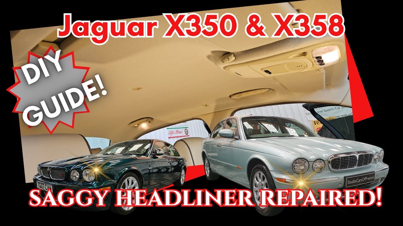 Jaguar XJ6 XJ8 XJR X350 X358 Saggy Sagging Dropped Headliner Headlining Repair. Full DIY Guide.
