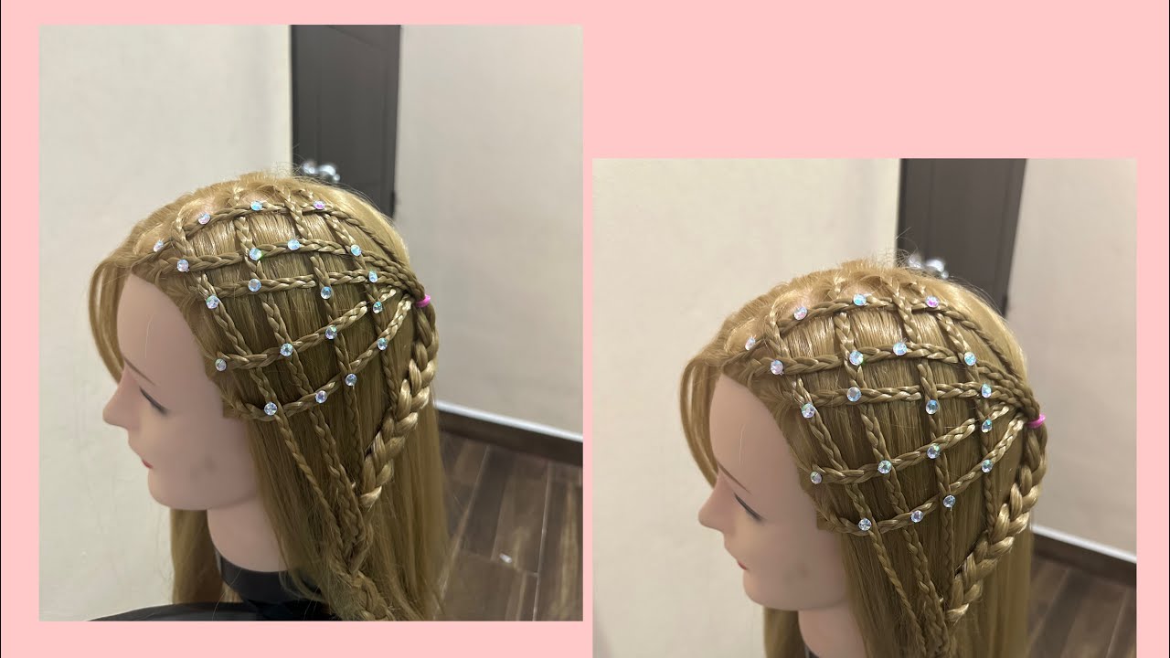 Peinado de trenza con perlas 2024 🎀