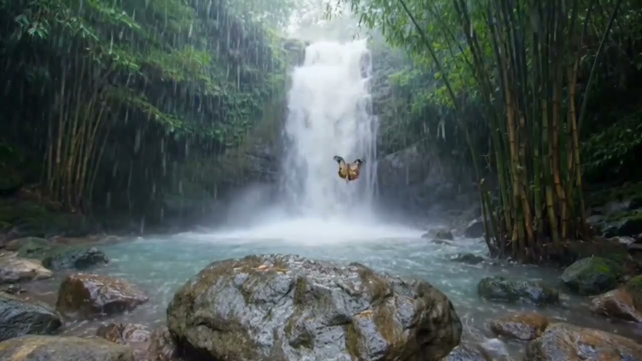 Natural Waterfall and Soft Sounds for Sleeping 🌿 Relaxing Waterfall Sounds with Gentle Ambient Music