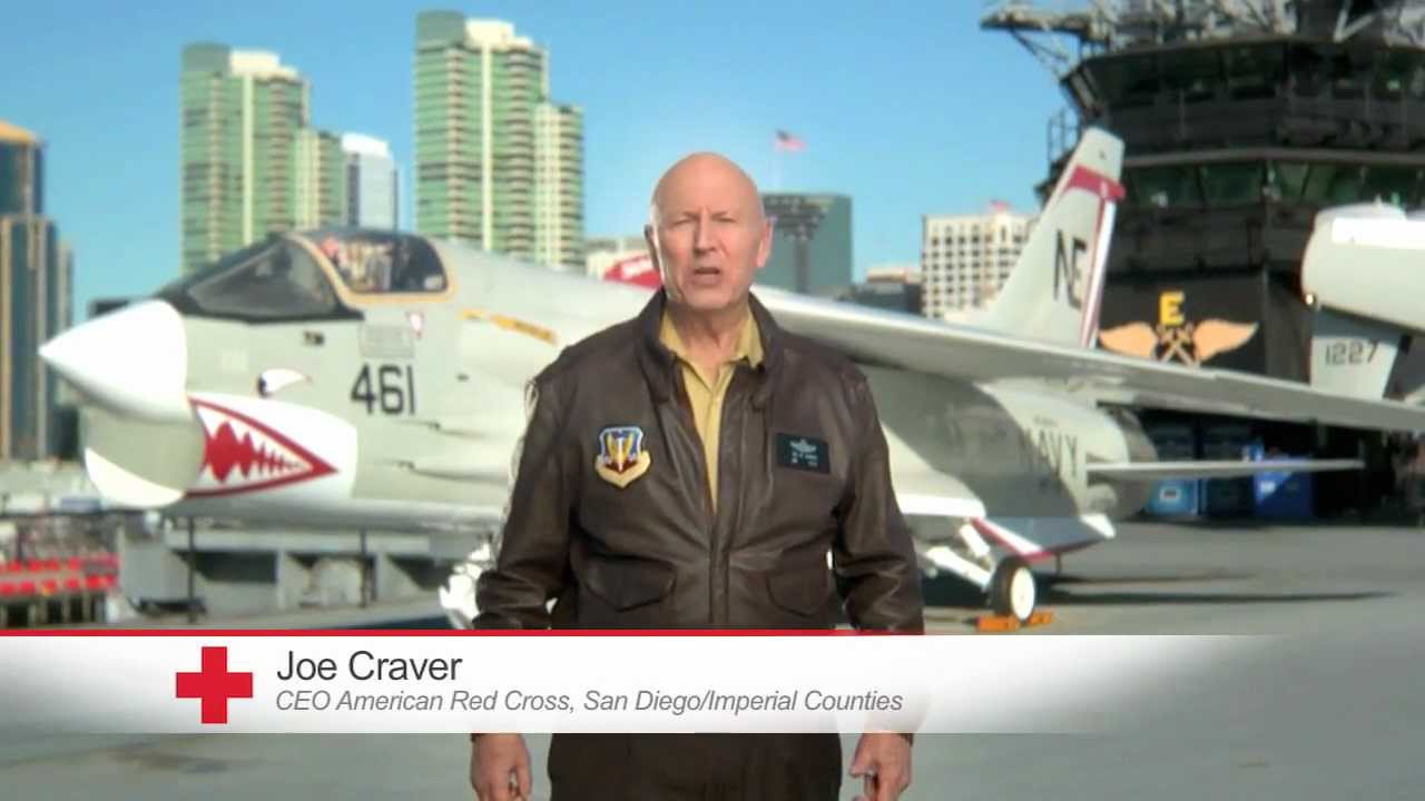 Red Cross commercial filmed on USS. Midway in San Diego