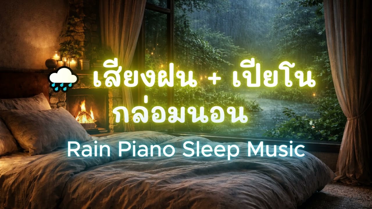 Rain Sounds & Relaxing Piano for Deep Sleep เสียงฝนตก + เปียโน กล่อมนอน หลับลึก ผ่อนคลายทั้งคืน