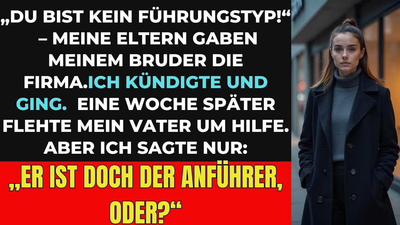 👉 „Sie gaben meinem Bruder die Firma… 1 Woche später flehte mein Vater um Hilfe“