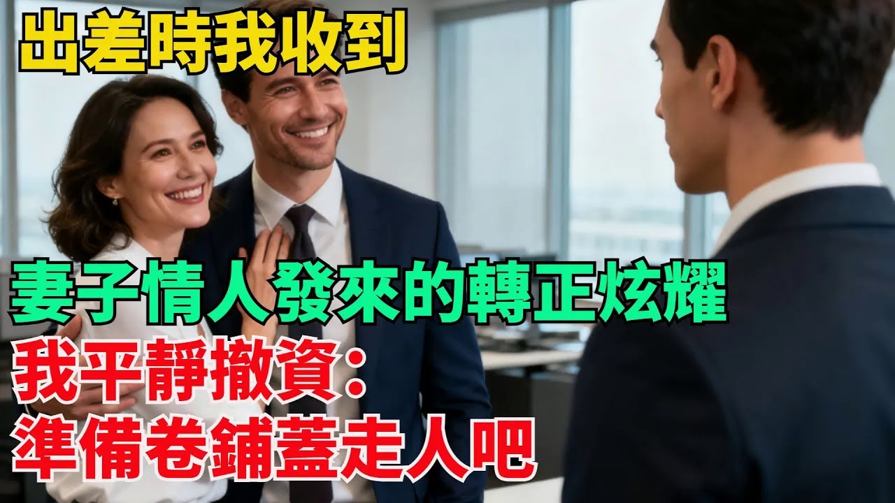 出差時，我收到妻子情人發來的轉正炫耀，我平靜撤資：準備卷鋪蓋走人吧【清風與你】#激情故事#大彬情感#夢雅故事#小說#爽文