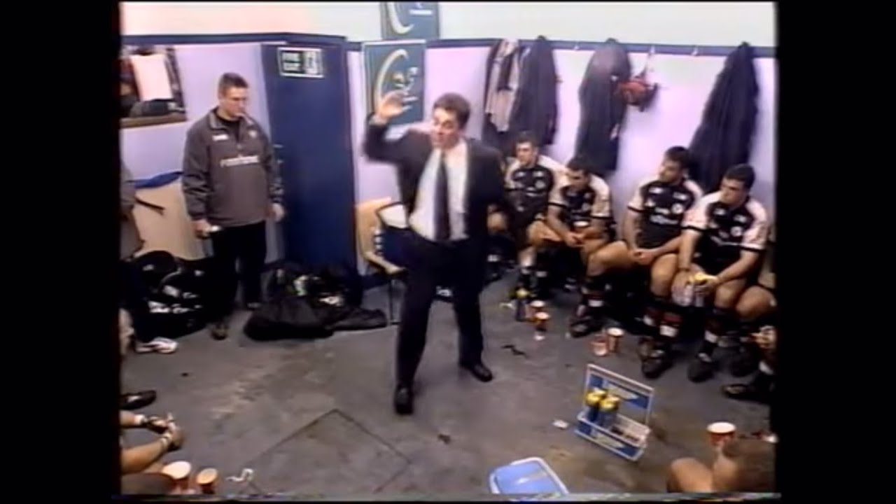 Neil Kelly's explosive half time team talk for Widnes Vikings Vs Wakefield 2003 Challenge Cup BBC
