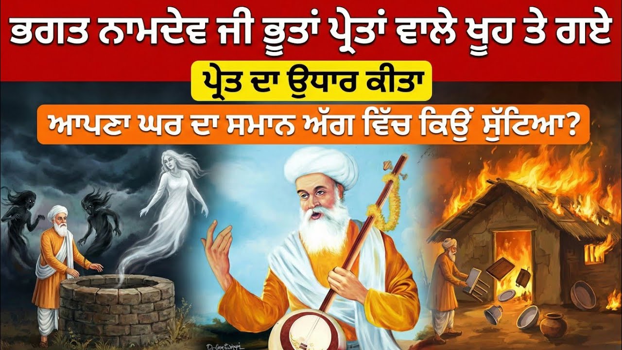 ਭਗਤ ਨਾਮਦੇਵ ਜੀ ਭੂਤਾਂ ਪ੍ਰੇਤਾਂ ਵਾਲੇ ਖੂਹ ਤੇ ਗਏ || ਭਗਤ  ਜੀ ਨੇ ਆਪਣਾ ਘਰ ਦਾ ਸਮਾਨ ਅੱਗ ਵਿੱਚ ਕਿਉਂ  ਸੁੱਟਿਆ?