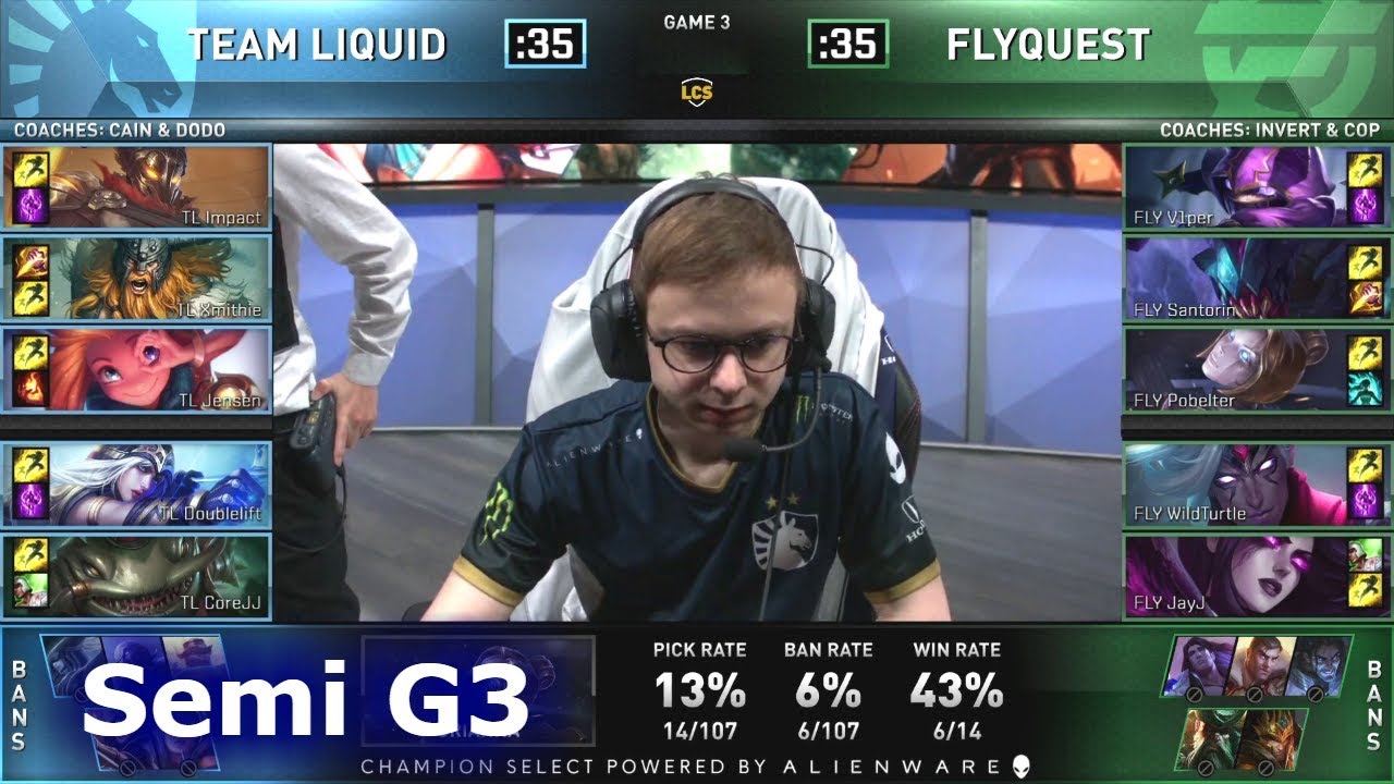 TL vs FLY - Game 3 | Semi Finals S9 LCS Spring 2019 | Team Liquid vs FlyQuest G3