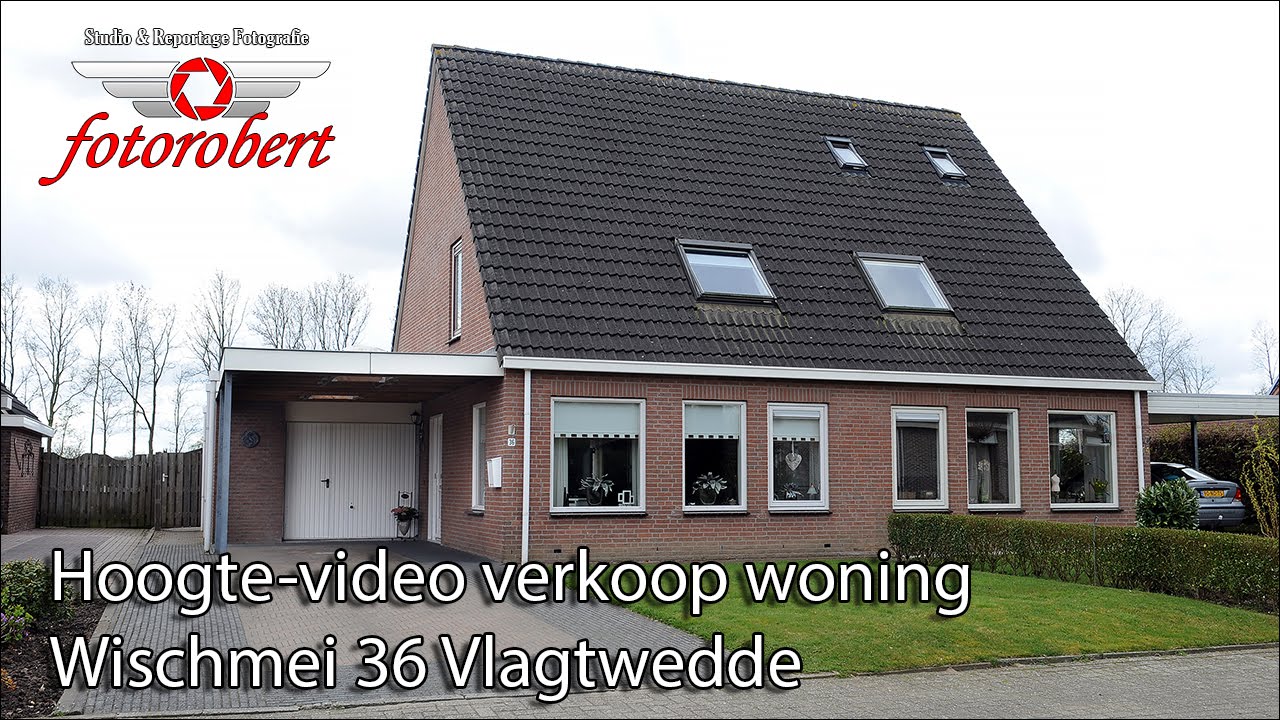 Hoogtevideo voor de verkoop woning op de Wischmei 36 in Vlagtwedde