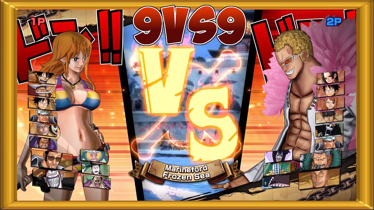 One Piece Burning Blood | 2 Players Gameplay - 9 VS 9 | ALL RANDOM #350