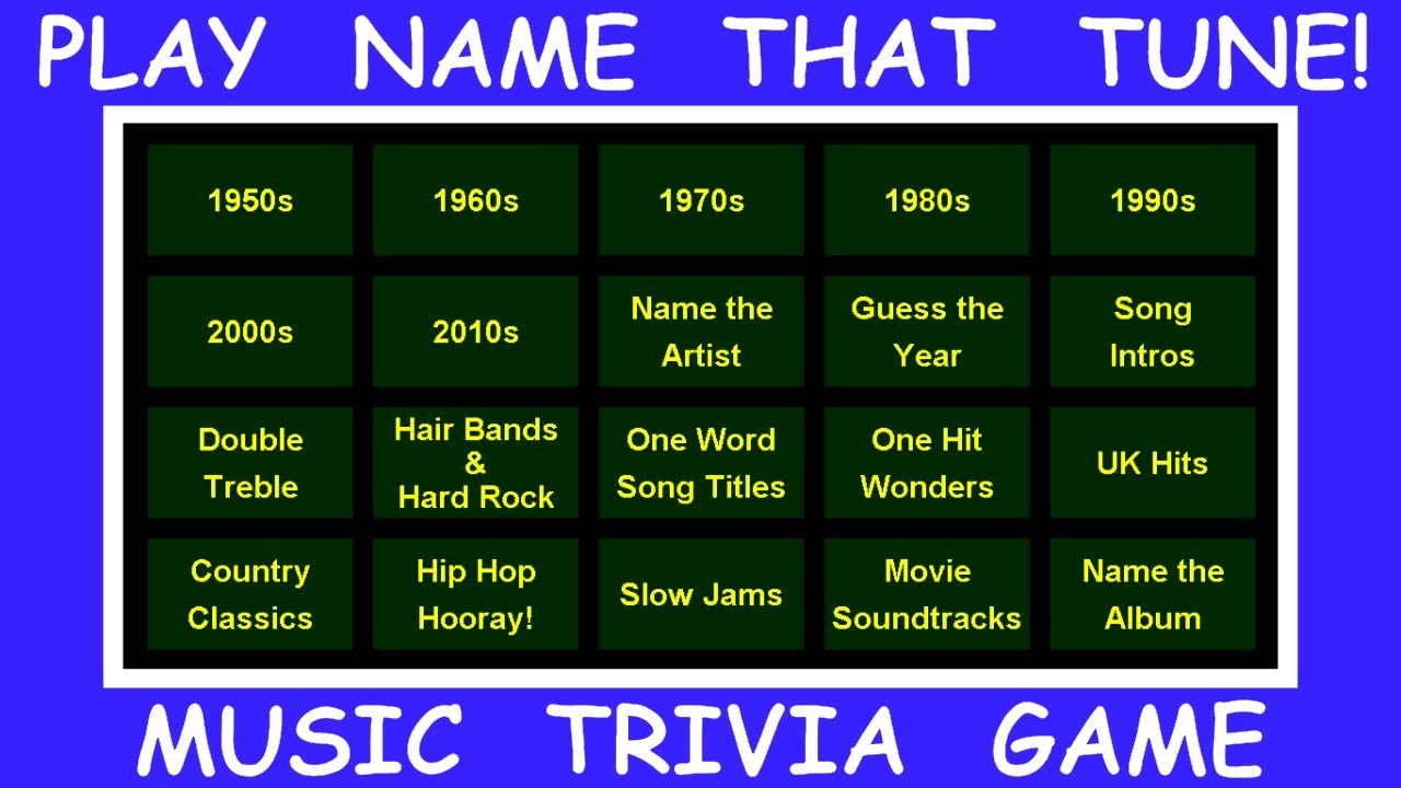 Name That Tune Music Trivia Game #17
