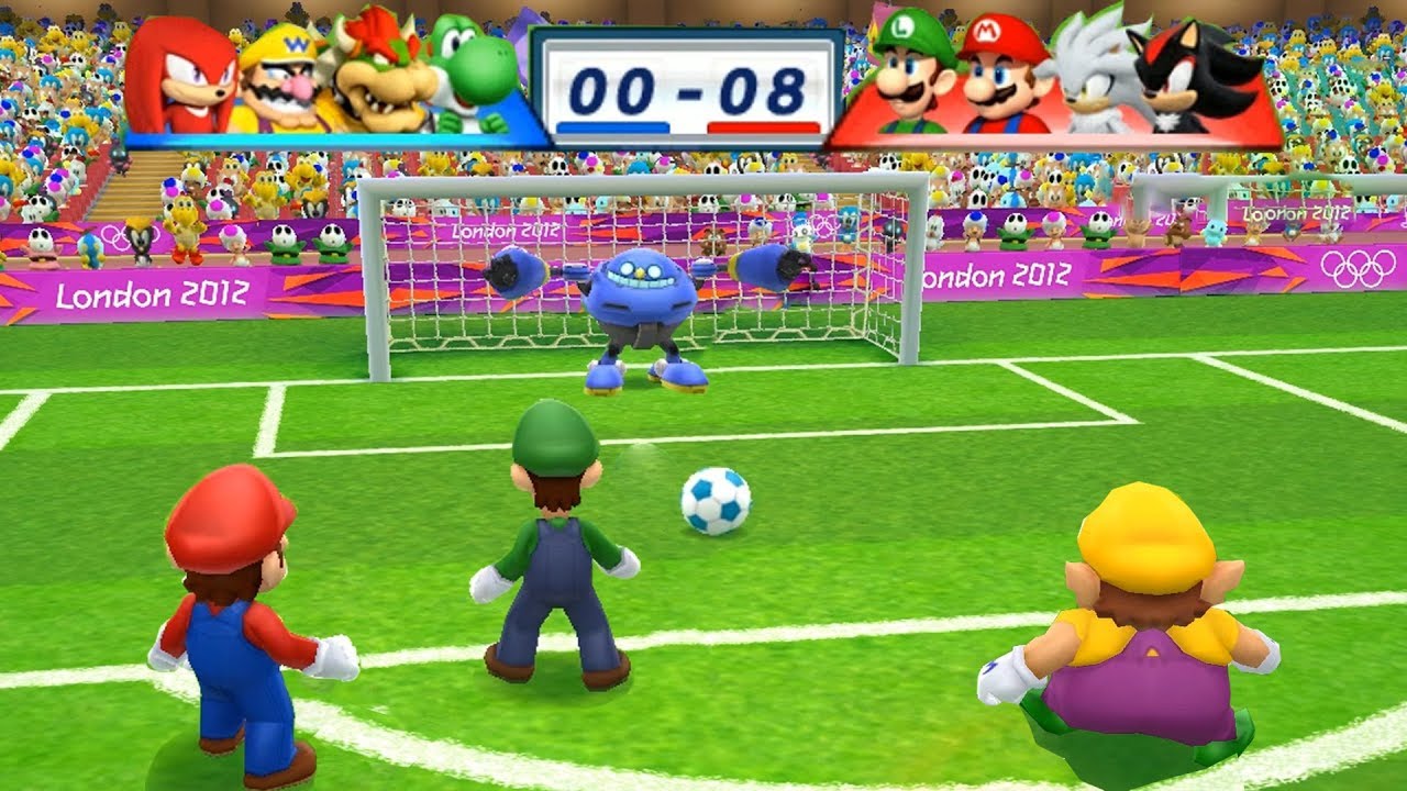Mario & Sonic At The London 2012 Olympic Games Football Luigi, Mario, Silver and Shadow
