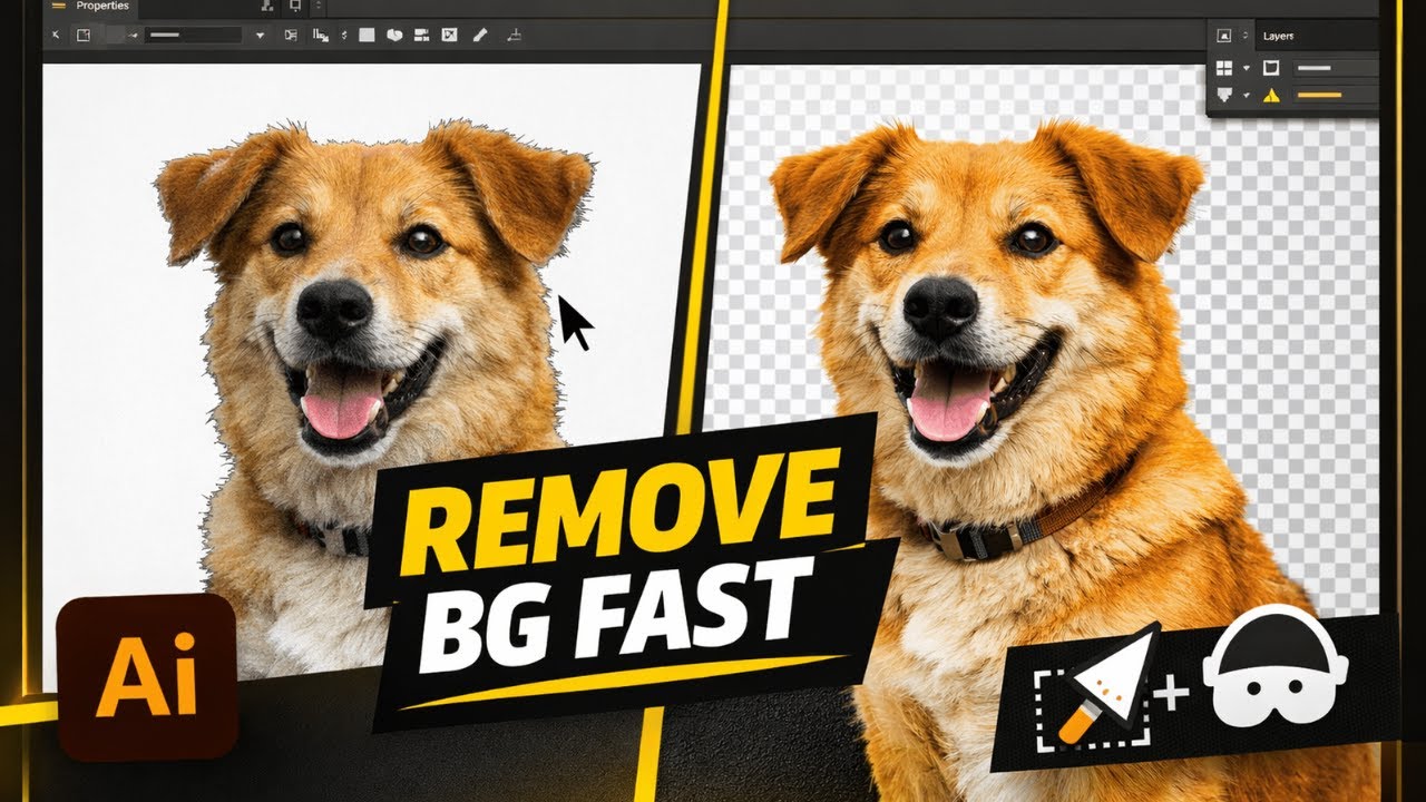 Remove Background in Adobe Illustrator ( FAST ⚡& CLEAN ) | 3 Pro Methods 📍