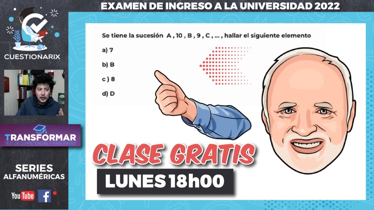 🔴 Series Alfanuméricas ✅ Examen Transformar Ciclo Sierra 2022 💻|Razonamiento Lógico
