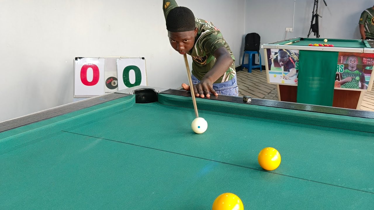 Jackson Asiku Vs Caesar Chandiga.  SHARP SHOOTER'S ARENA 64-MAN GRAND OPENING COMP. Day 2, RACE TO 6
