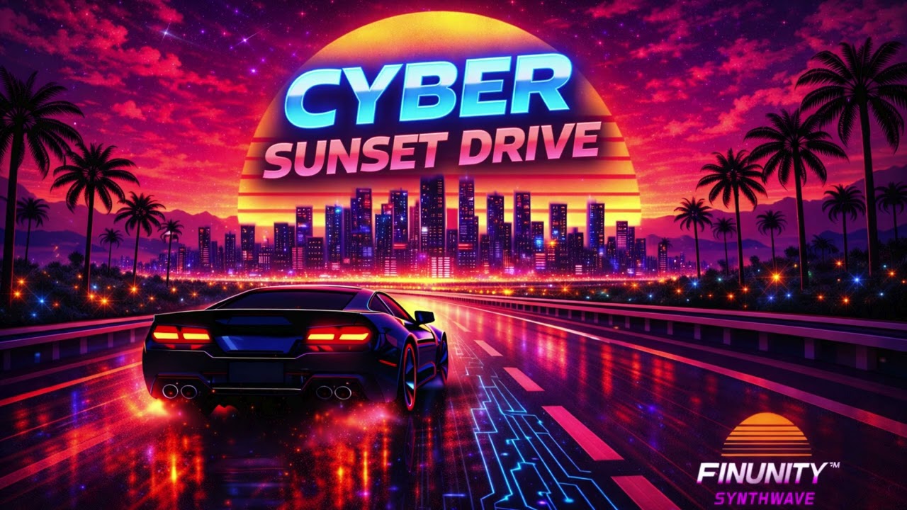 🌇 CYBER SUNSET DRIVE – FINUNITY™ SYNTHWAVE #SYNTHWAVE #NIGHTDRIVEMUSIC #RETROWAVE
