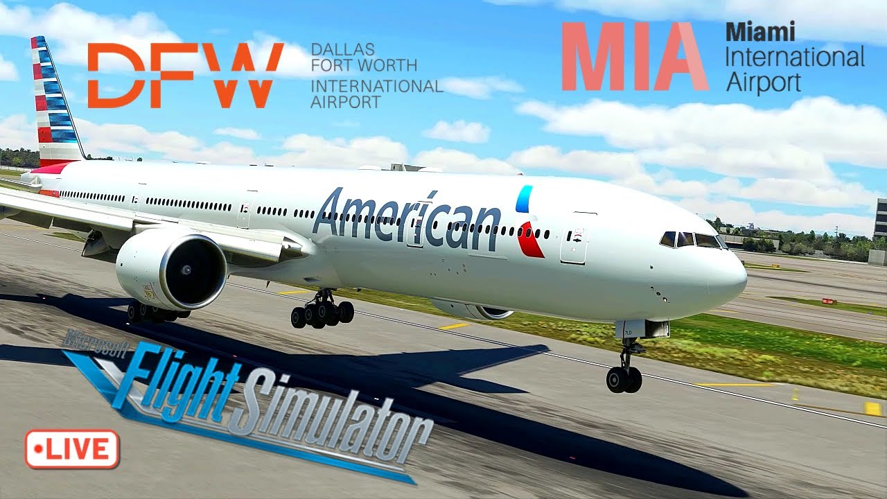 American Airlines 777-300 | Из Далласа в Майами | Microsoft Flight Simulator