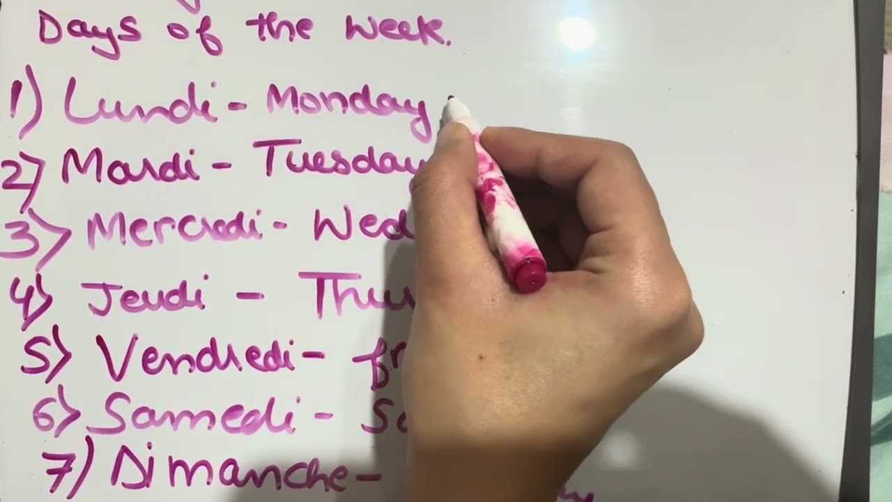 Days of the week in french 