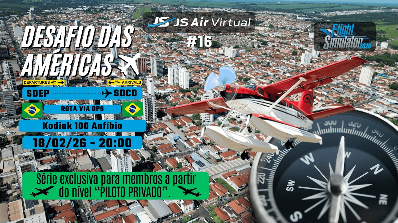 ✈️Live Desafio das Américas MSFS 2020 | 🛫 Presidente Epitácio/SDEP p/ 🛬 Catanduva/SDCD | Kodiak 100