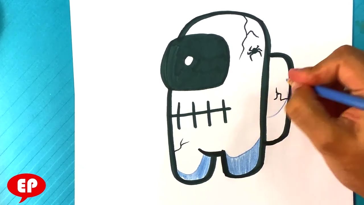 COOL How to Draw AMONG US SCARY HALLOWEEN Crewmate