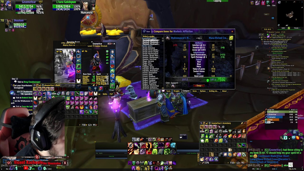 `!Dreamscythe World OF Warcraft Classic TBC warlock finish off grind to 70! :D