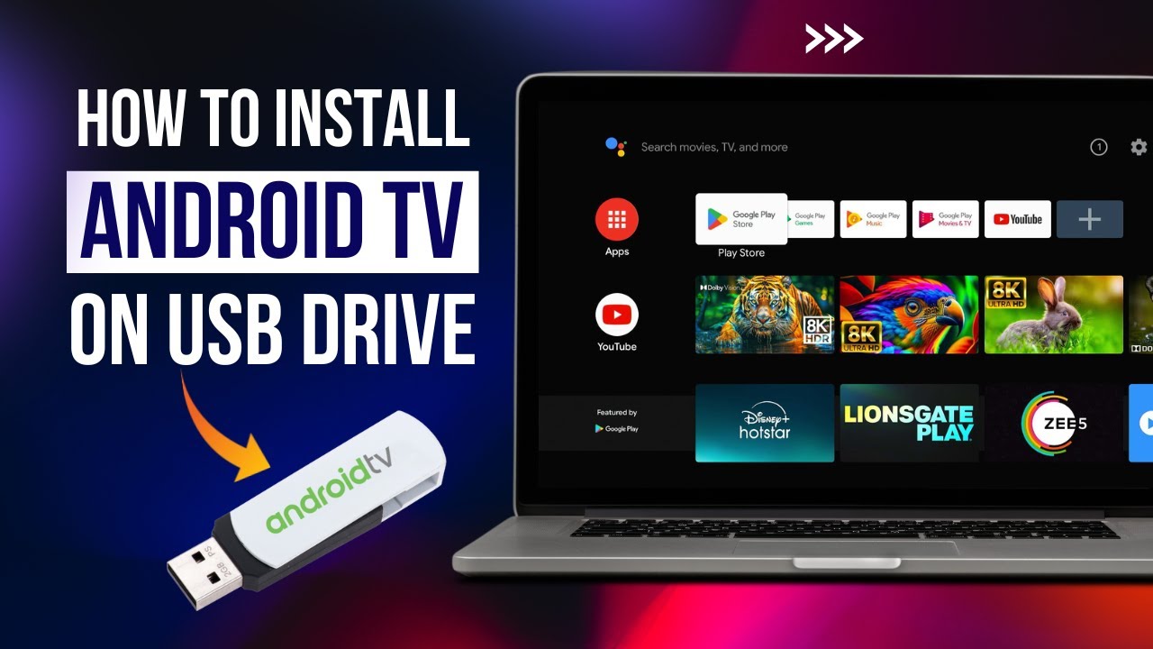 Как установить Android TV на USB-накопитель