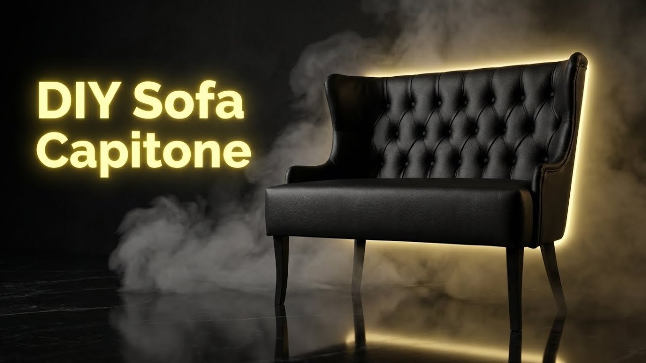 How to make a Sofa Made of Black Faux Leather DIY, STEP BY STEP