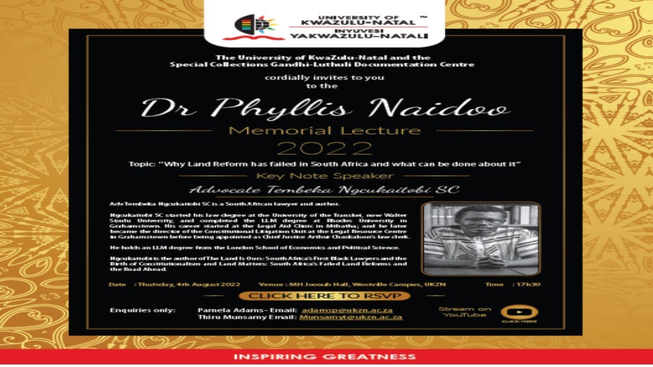 Dr Phyllis Naidoo Memorial Lecture