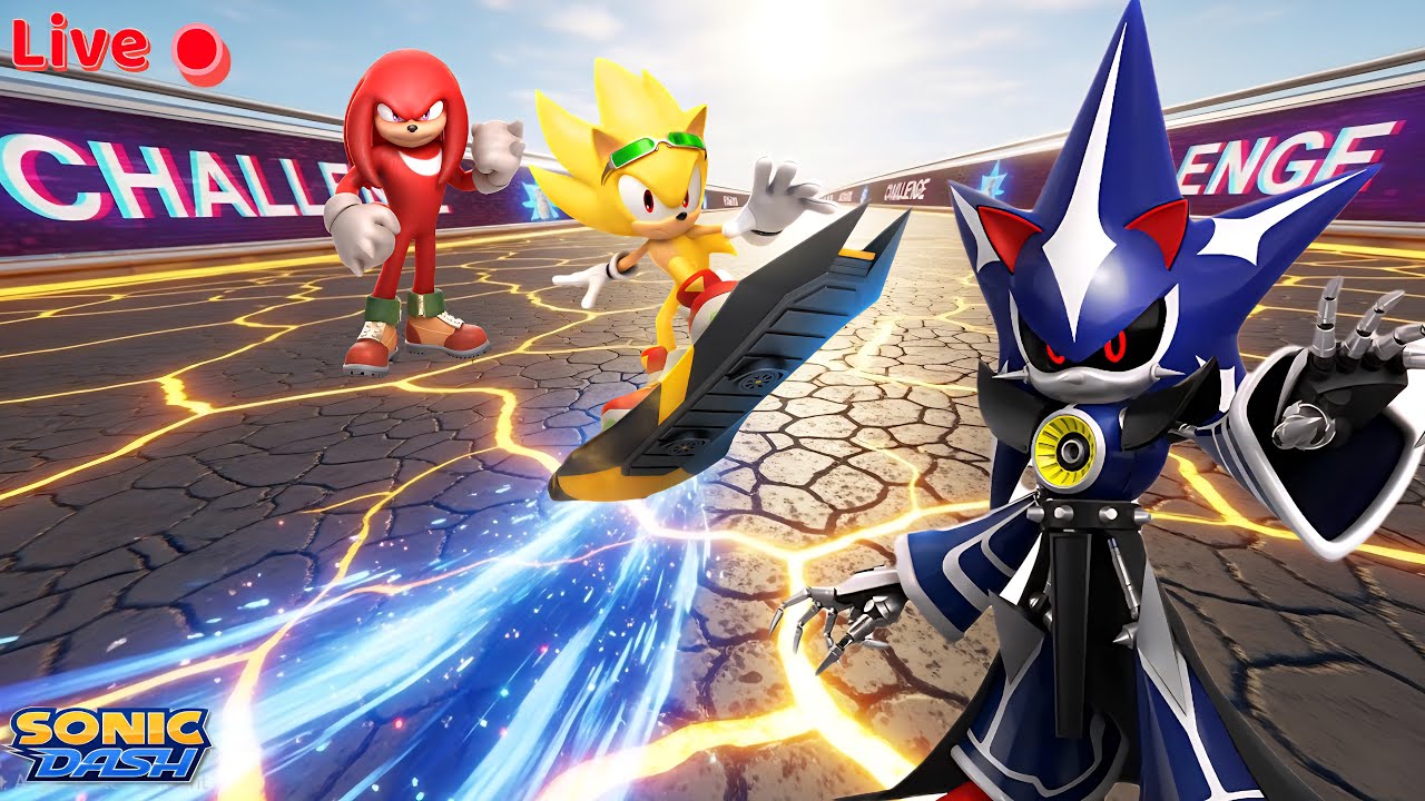 Sonic Dash: Gear Sonic, Neo Metal Sonic, Movie Knuckles - All Missions in one run Challenge