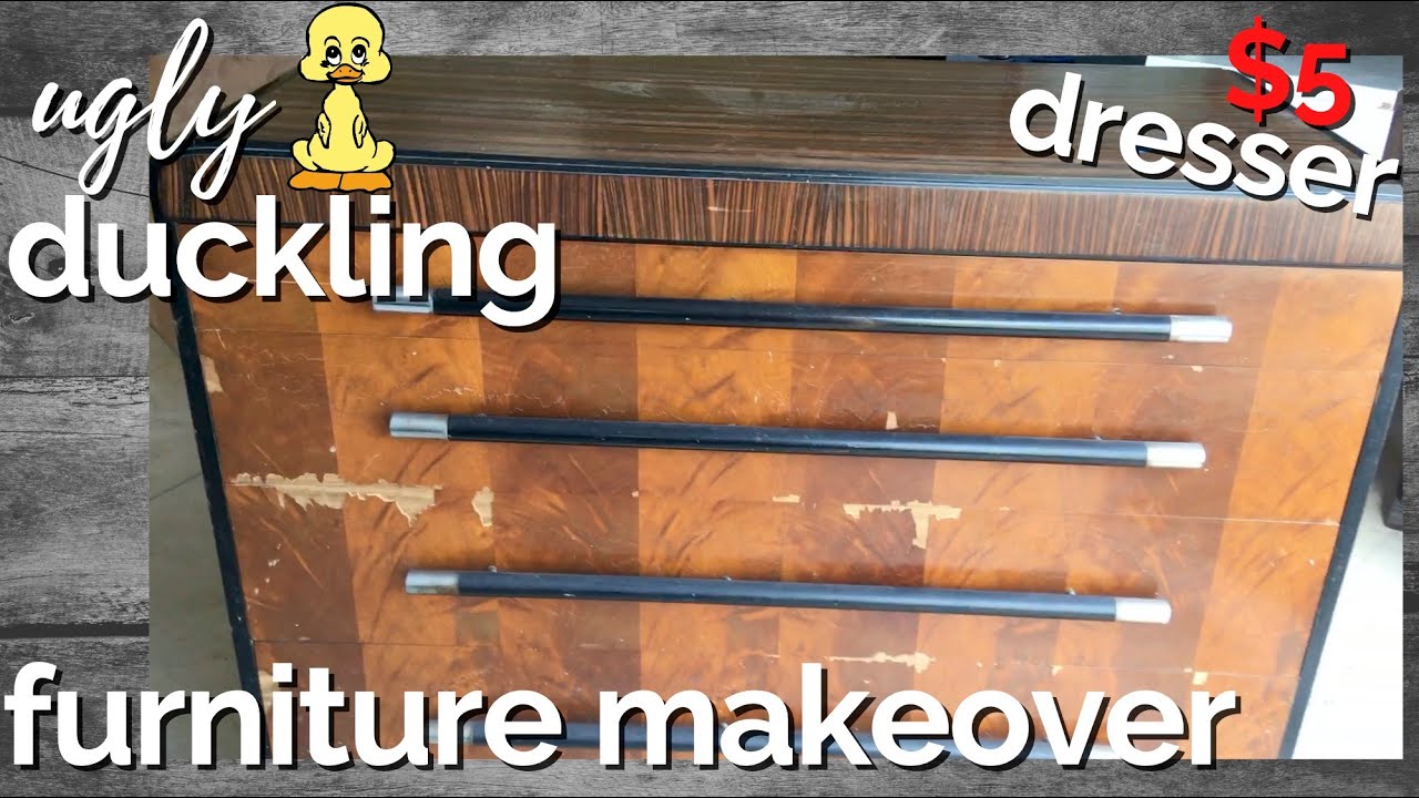 Furniture Makeover $5 Dresser | Ugly Duckling Challenge  Trash to Treasure Furniture Flip for Profit