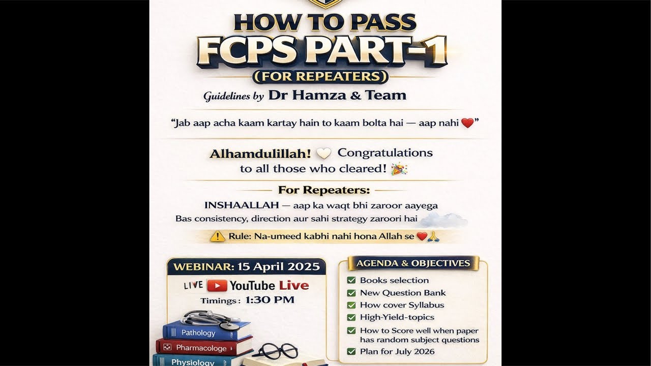 JULY 2026 FCPS 1 Webinar at DOC HAMZA & TAHIRA ACADEMY