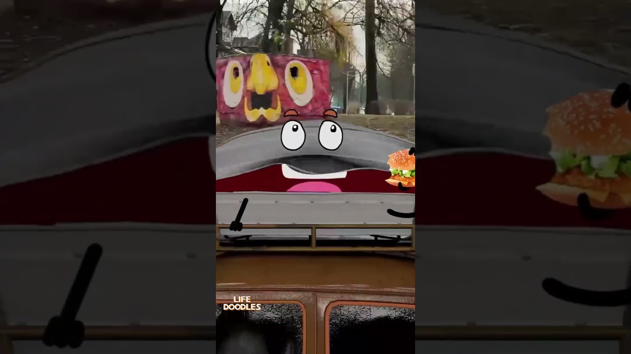 Life Doodles | The mattress is riding on a car 😂 #lifedoodles #shorts #animation #cartoon