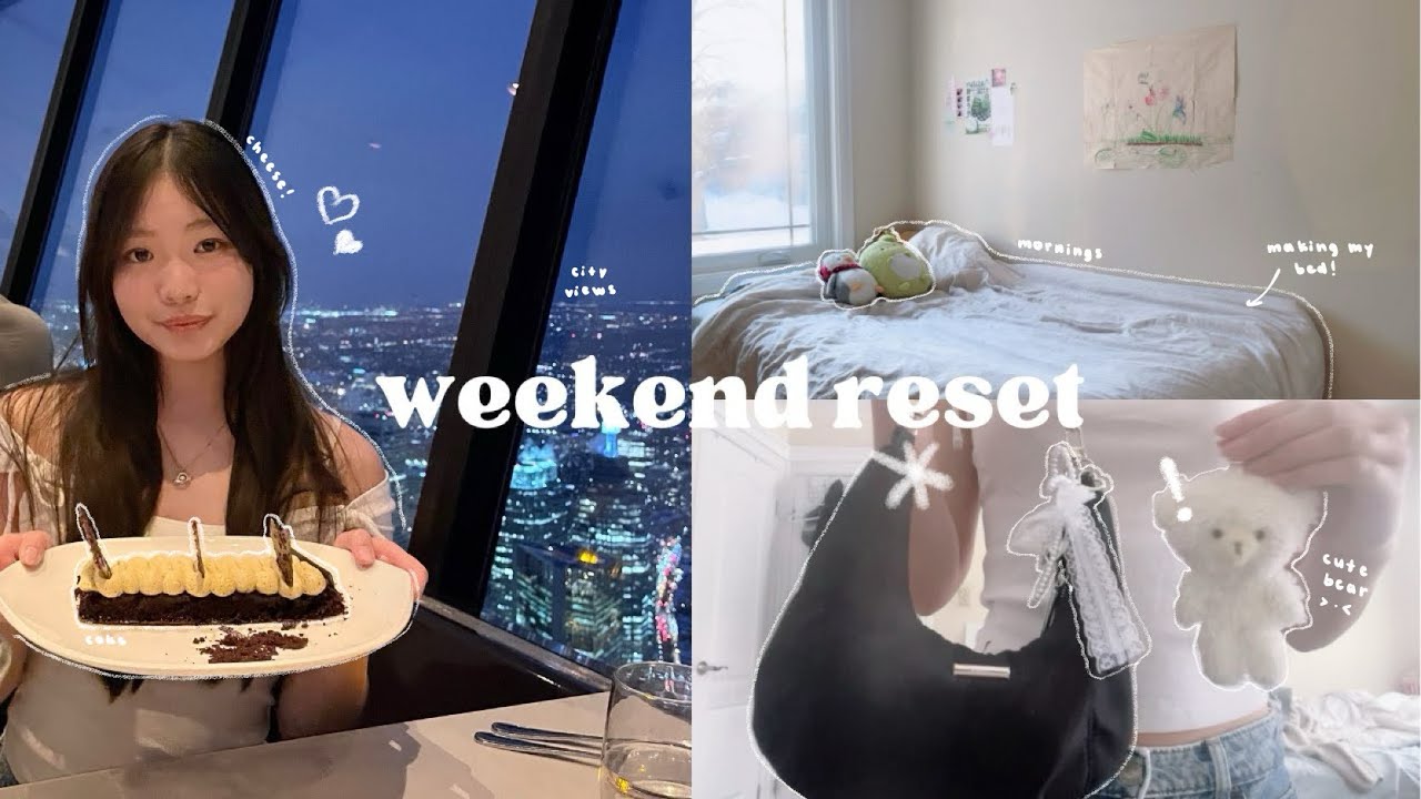 weekend reset ⋆˚꩜｡- dinner with my family, yummy cakes, studying, movie night, gym, ikea run
