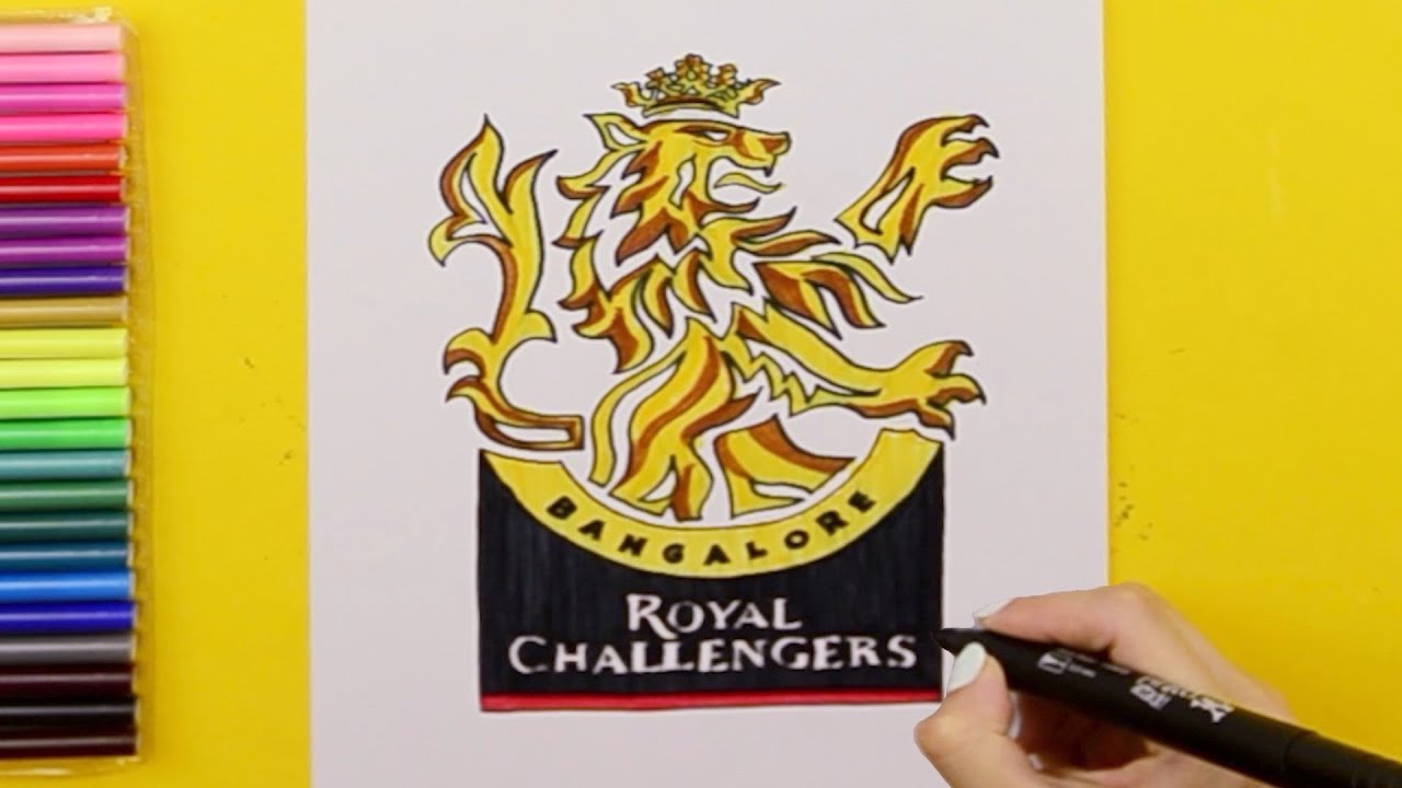 How to draw Royal Challengers Bangalore (RCB) Logo - IPL Team