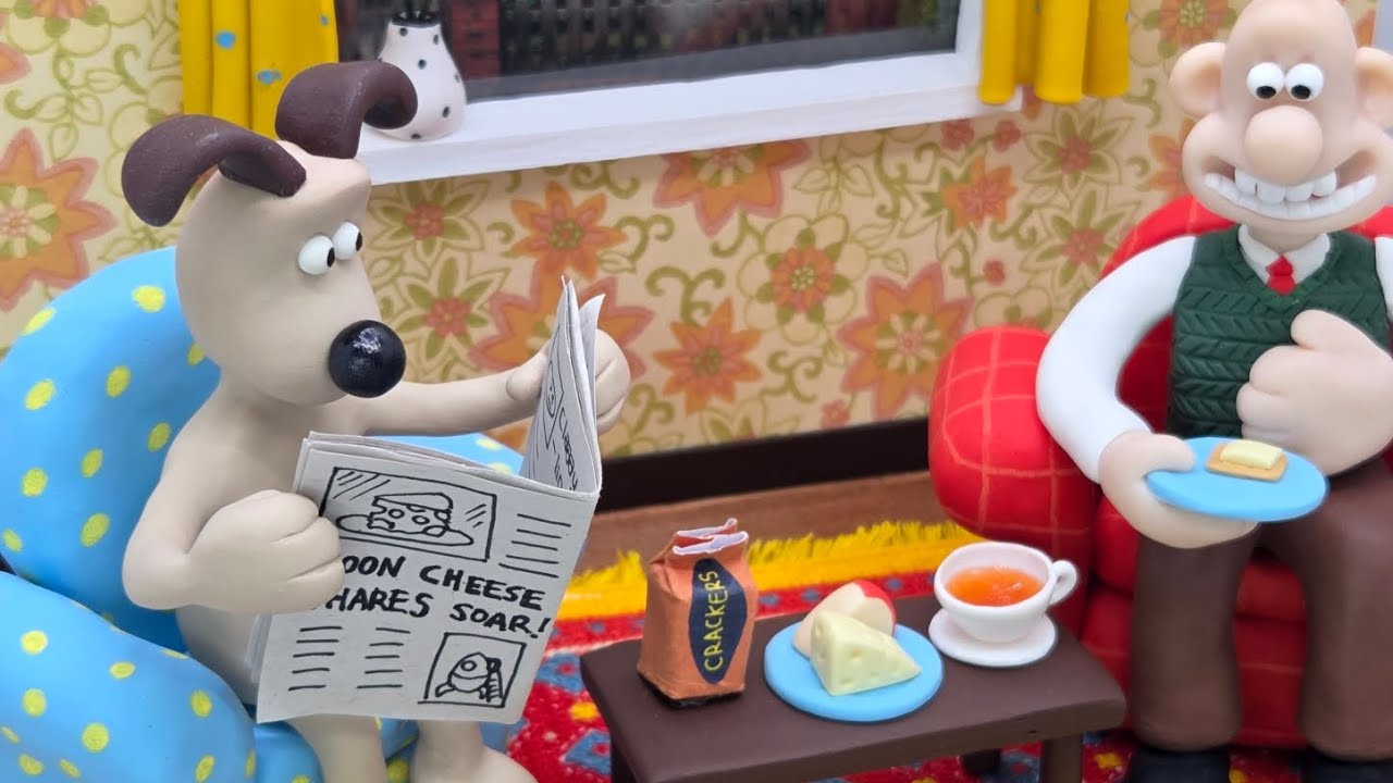 월레스와 그로밋 디오라마 클레이로 만들기(Making a Wallace & Gromit clay diorama)