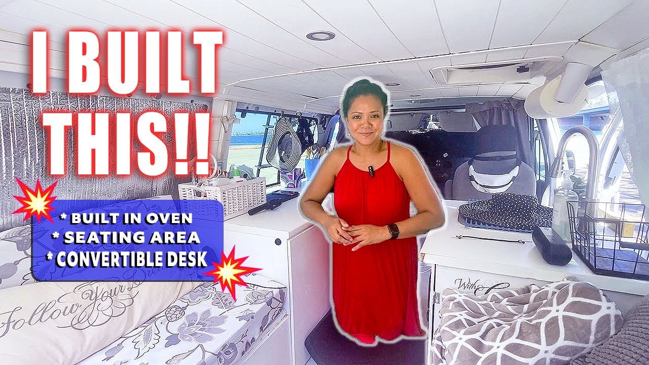 VAN TOUR | Single Mom Built This BEAUTIFUL Van By Only Watching YOUTUBE VIDEOS!!