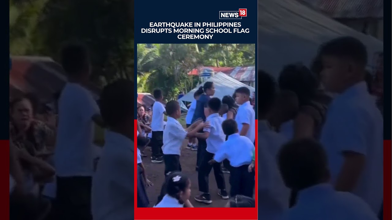 WATCH: Children Run As Powerful Quake Hits Philippines School | #shorts | N18S
