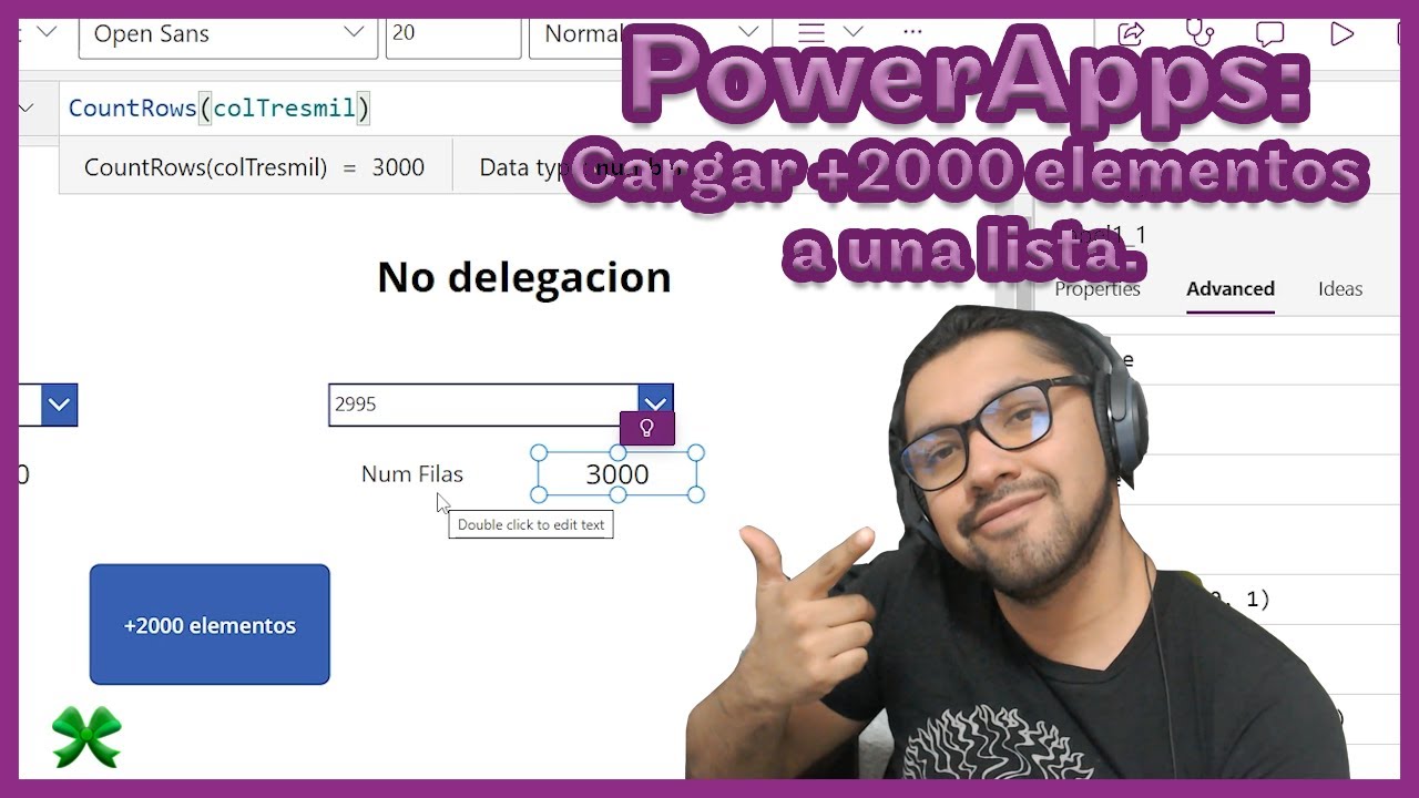 😎 Traer más de 2000 filas a una colección || Power Apps combobox delegación