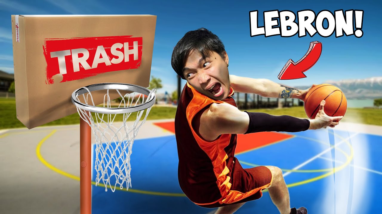 I BUILT A WALKING BASKETBALL HOOP FROM TRASH!