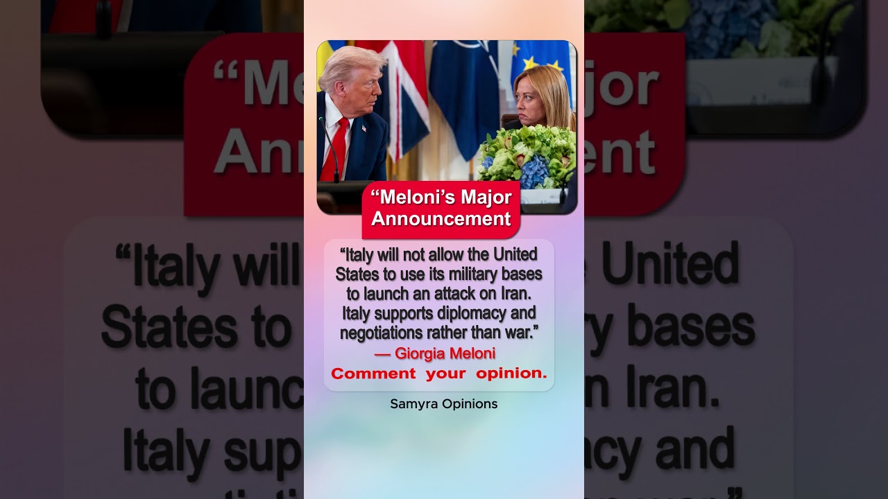 Italy Challenges America? Meloni&rsquo;s Iran War Statement Goes Viral #trendingnews