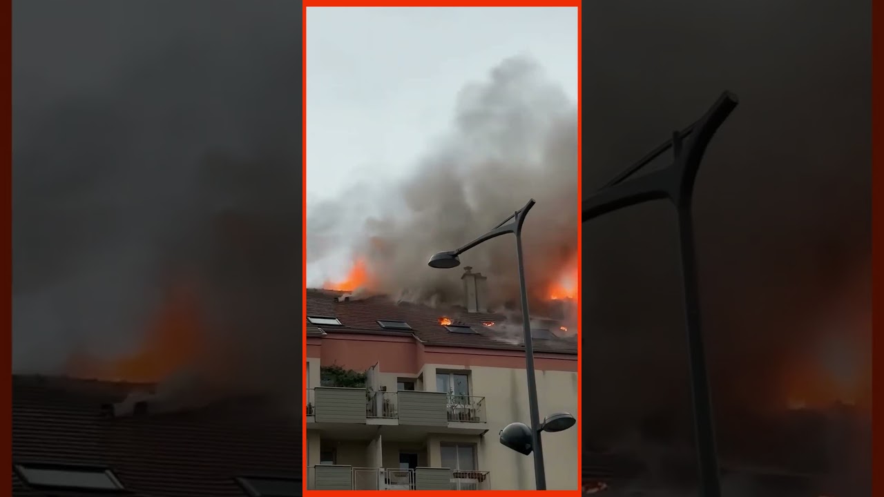 Impressionnant feu de toiture à Massy dans l’Essonne (91)