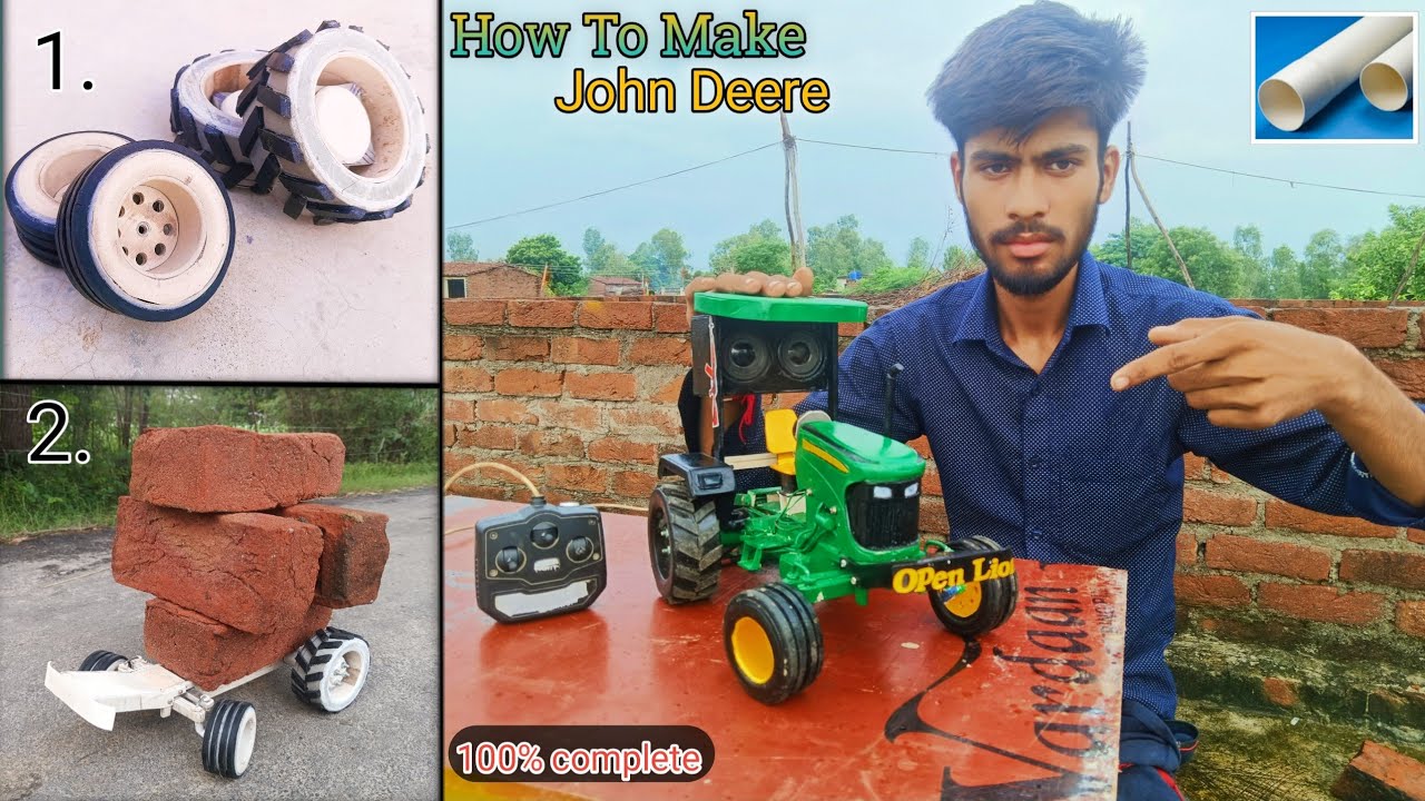 How to make john deere || powerful rc john  deere with PVC pipe